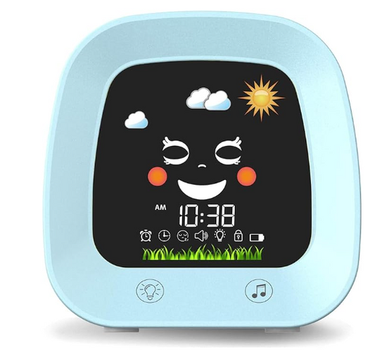 Kids Alarm Clocks, Cute Alarm Clock for Kids Sleep Training Clock with Sound Machine, Night Light, Nap Timer, Digital Wake Up Clock for Toddlers Bedrooms